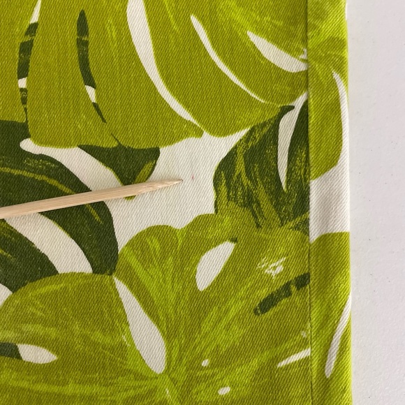 Kate Spade Broome Street Havana Leaf Cropped Jeans Size 28 Green Boho Tropical - Picture 8 of 11